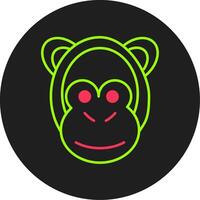 Monkey Glyph Circle Icon vector