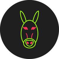 Donkey Glyph Circle Icon vector
