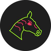 caballo glifo circulo icono vector