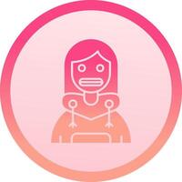 Shocked solid circle gradeint Icon vector