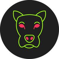 Dog Glyph Circle Icon vector