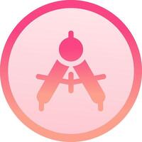 Drawing compass solid circle gradeint Icon vector