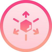 3d coordinate axis solid circle gradeint Icon vector