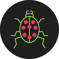 escarabajo glifo circulo icono vector