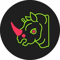 Rhinoceros Glyph Circle Icon vector