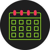 Calendar Glyph Circle Icon vector