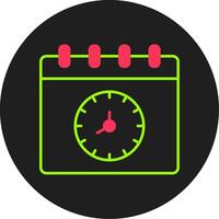 Time And Date Glyph Circle Icon vector