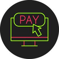 Online Payment Glyph Circle Icon vector