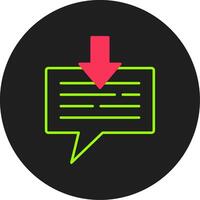 Received Message Glyph Circle Icon vector