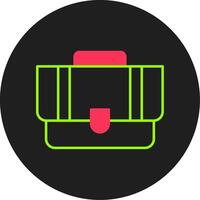 Briefcase Glyph Circle Icon vector