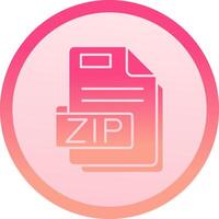 Zip solid circle gradeint Icon vector