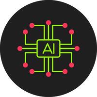 Artificial Intelligence Glyph Circle Icon vector