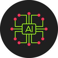 Artificial Intelligence Glyph Circle Icon vector