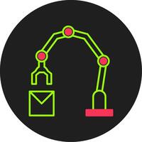 Industrial Robot Glyph Circle Icon vector