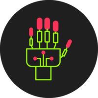 Robotics hand Glyph Circle Icon vector