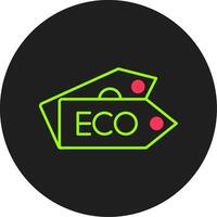 icono de círculo de glifo de etiqueta ecológica vector