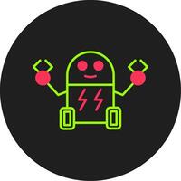 Cyborg Glyph Circle Icon vector