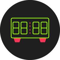 Digital Clock Glyph Circle Icon vector