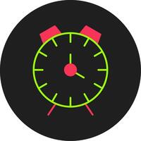 alarma reloj glifo circulo icono vector