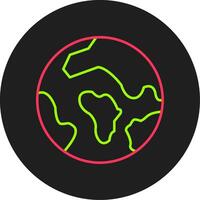 Earth Glyph Circle Icon vector