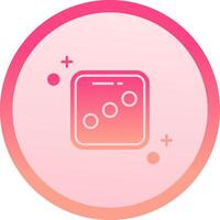 Dice three solid circle gradeint Icon vector