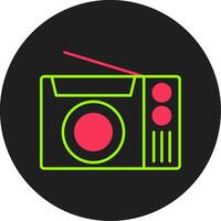 Radio Glyph Circle Icon vector