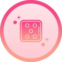 Dice five solid circle gradeint Icon vector