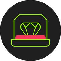 Engagement Ring Glyph Circle Icon vector