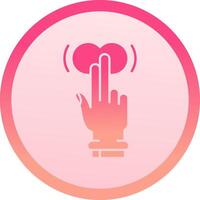 Two Fingers Tap and Hold solid circle gradeint Icon vector