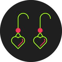 Earrings Glyph Circle Icon vector