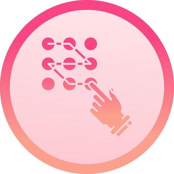 Pattern lock solid circle gradeint Icon vector