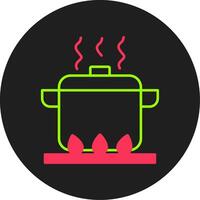 Boiling Glyph Circle Icon vector