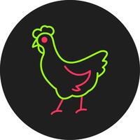 Chicken Glyph Circle Icon vector