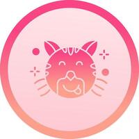 Tongue solid circle gradeint Icon vector