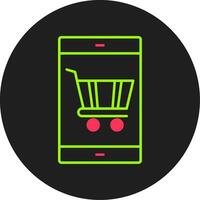 icono de círculo de glifo de compras en línea vector