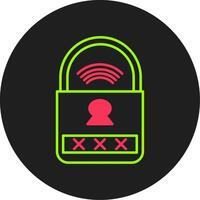 Smart Lock Glyph Circle Icon vector