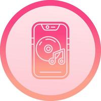 Music player solid circle gradeint Icon vector