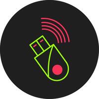 Usb Modem Glyph Circle Icon vector