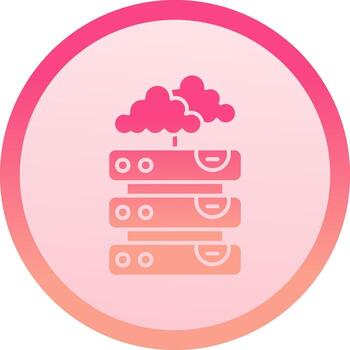 servidor sólido circulo grado icono vector