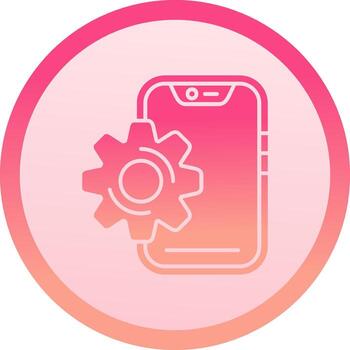 Setting solid circle gradeint Icon vector