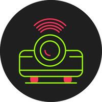 Movie Projector Glyph Circle Icon vector