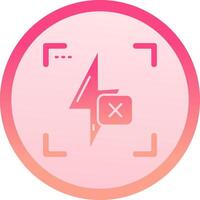 Flash off solid circle gradeint Icon vector