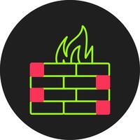 Firewall Glyph Circle Icon vector