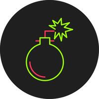 Bomb Glyph Circle Icon vector