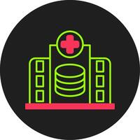 Hospital Database Glyph Circle Icon vector