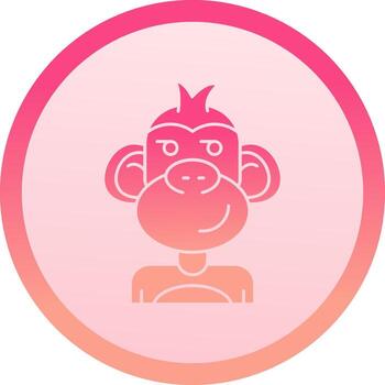 Smirking solid circle gradeint Icon vector