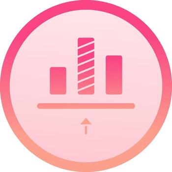 Bottom allignment solid circle gradeint Icon vector