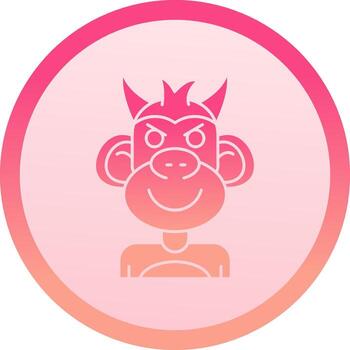 Demon solid circle gradeint Icon vector