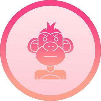 Angry solid circle gradeint Icon vector