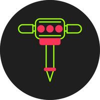 Jackhammer Glyph Circle Icon vector